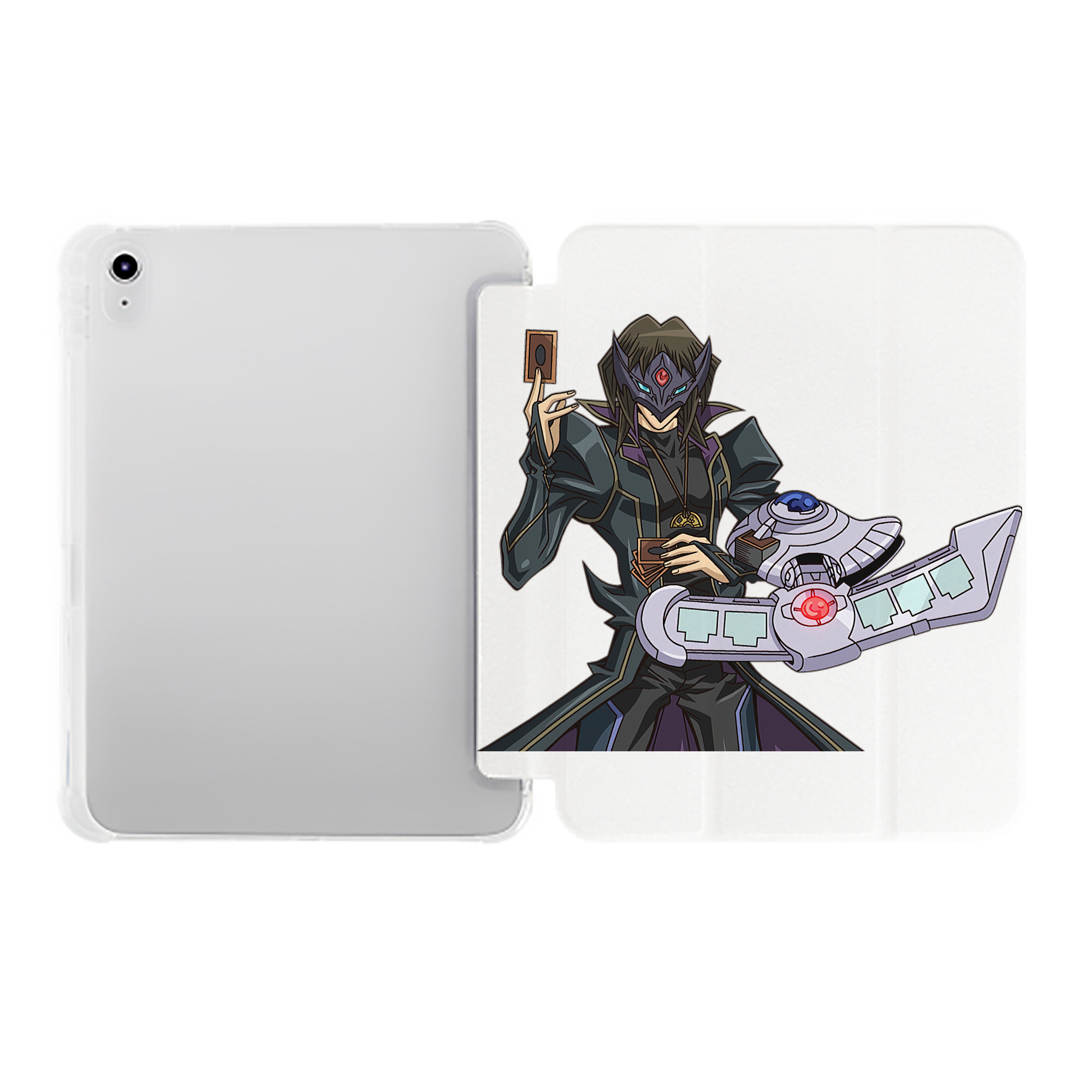 （画像用） 遊☆戯☆王 Yu-Gi-Oh! IPad ケース ペン収納付き 三つ折りスタンド PUレザー×シリコン 対応機種9.5/10.5/10.9インチ